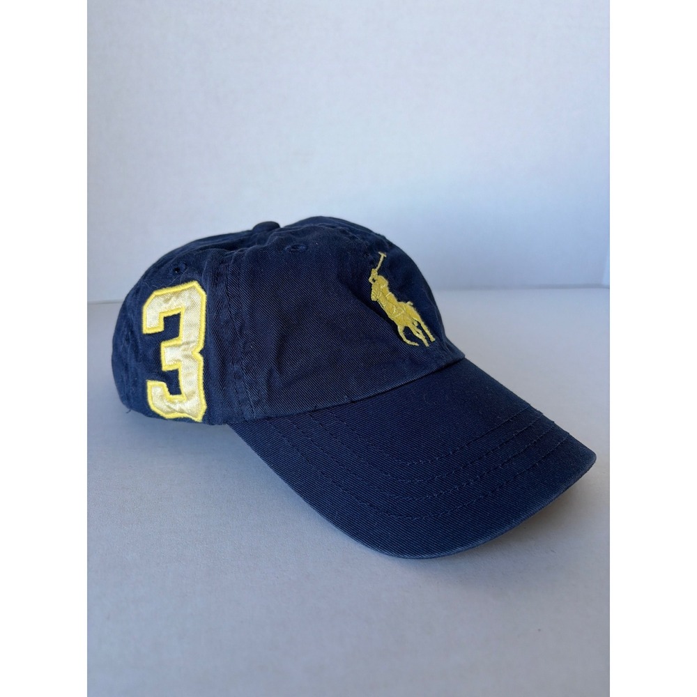 Polo Ralph Lauren Toddler Navy Blue Big Pony Number 3 Adjustable Baseball Hat